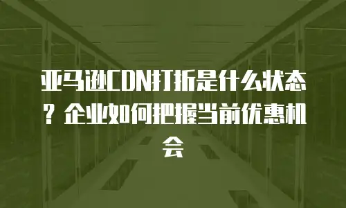 亚马逊CDN打折是什么状态？企业如何把握当前优惠机会