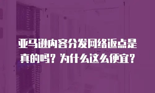 亚马逊内容分发网络返点是真的吗？为什么这么便宜？