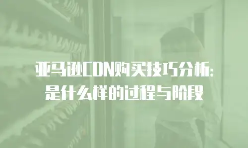 亚马逊CDN购买技巧分析：是什么样的过程与阶段