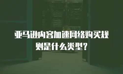 亚马逊内容加速网络购买规则是什么类型？
