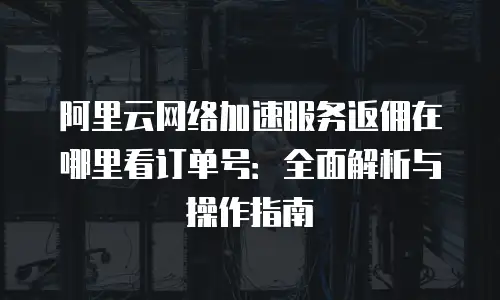 阿里云网络加速服务返佣在哪里看订单号：全面解析与操作指南