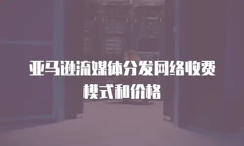 亚马逊流媒体分发网络收费模式和价格