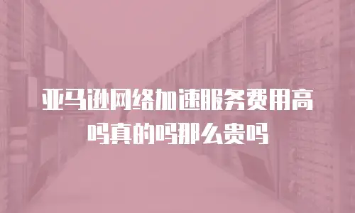亚马逊网络加速服务费用高吗真的吗那么贵吗