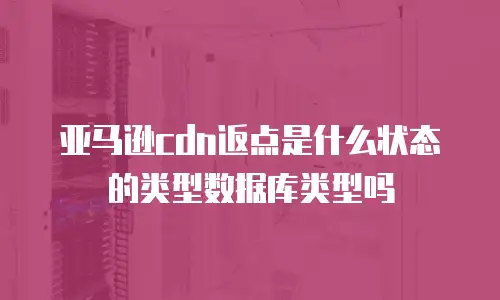 亚马逊cdn返点是什么状态的类型数据库类型吗