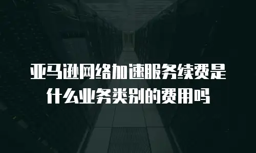 亚马逊网络加速服务续费是什么业务类别的费用吗