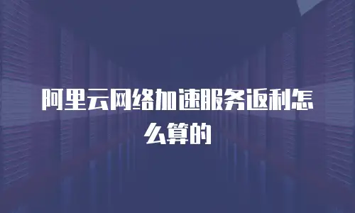 阿里云网络加速服务返利怎么算的