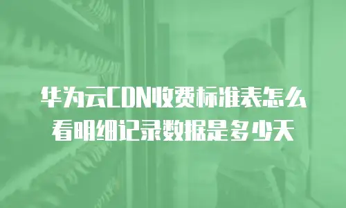 华为云CDN收费标准表怎么看明细记录数据是多少天