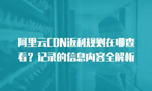 阿里云CDN返利规则在哪查看？记录的信息内容全解析
