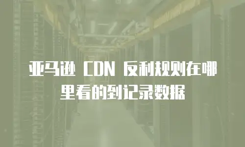 亚马逊 CDN 反利规则在哪里看的到记录数据