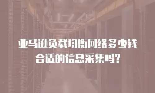 亚马逊负载均衡网络多少钱合适的信息采集吗？