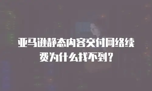亚马逊静态内容交付网络续费为什么找不到？