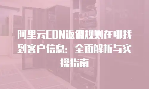 阿里云CDN返佣规则在哪找到客户信息：全面解析与实操指南