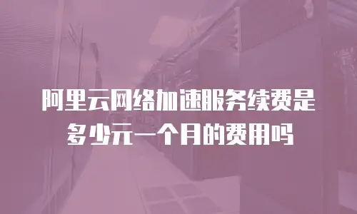 阿里云网络加速服务续费是多少元一个月的费用吗