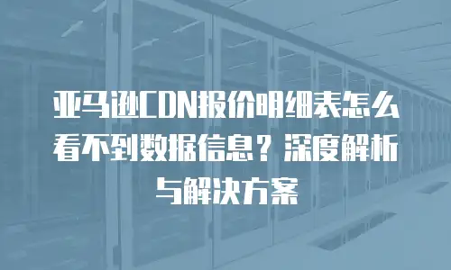 亚马逊CDN报价明细表怎么看不到数据信息？深度解析与解决方案