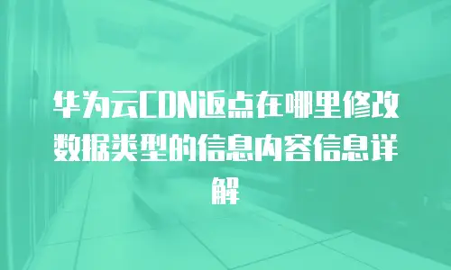 华为云CDN返点在哪里修改数据类型的信息内容信息详解