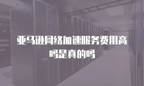 亚马逊网络加速服务费用高吗是真的吗