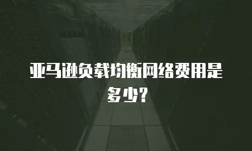 亚马逊负载均衡网络费用是多少？