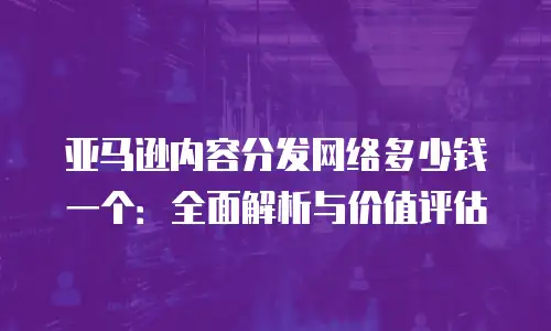 亚马逊内容分发网络多少钱一个：全面解析与价值评估