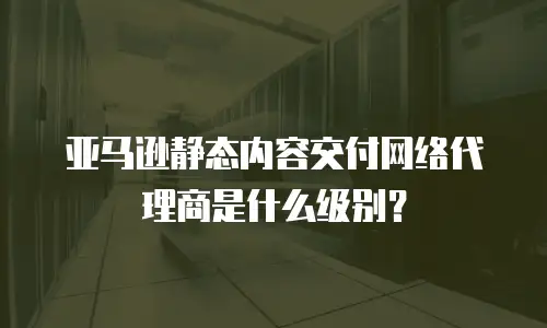 亚马逊静态内容交付网络代理商是什么级别？