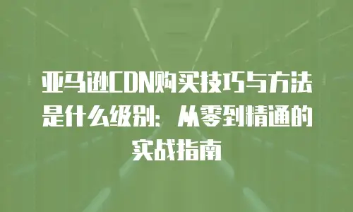 亚马逊CDN购买技巧与方法是什么级别：从零到精通的实战指南