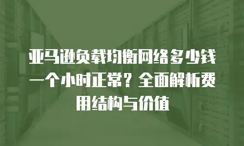 亚马逊负载均衡网络多少钱一个小时正常？全面解析费用结构与价值