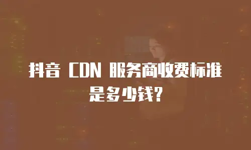 抖音 CDN 服务商收费标准是多少钱？