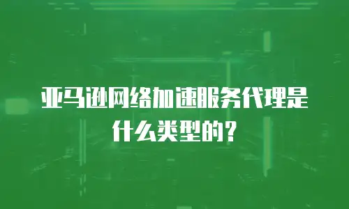 亚马逊网络加速服务代理是什么类型的？
