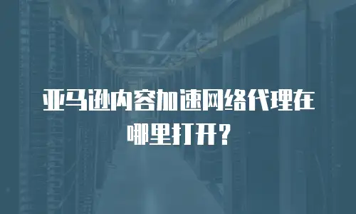 亚马逊内容加速网络代理在哪里打开？
