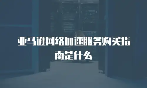 亚马逊网络加速服务购买指南是什么