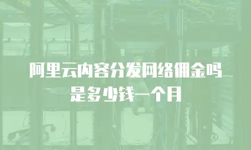 阿里云内容分发网络佣金吗是多少钱一个月
