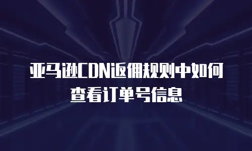 亚马逊CDN返佣规则中如何查看订单号信息
