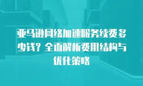 亚马逊网络加速服务续费多少钱？全面解析费用结构与优化策略