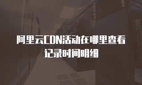 阿里云CDN活动在哪里查看记录时间明细