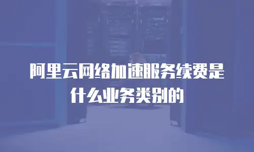 阿里云网络加速服务续费是什么业务类别的