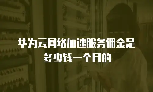 华为云网络加速服务佣金是多少钱一个月的