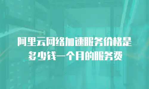 阿里云网络加速服务价格是多少钱一个月的服务费