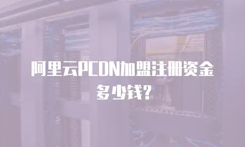 阿里云PCDN加盟注册资金多少钱？