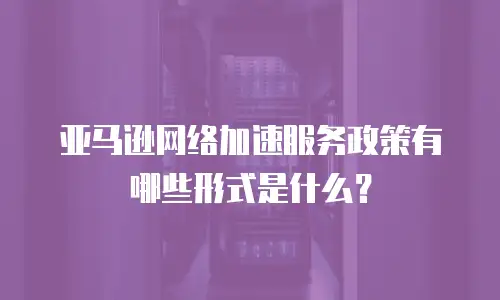 亚马逊网络加速服务政策有哪些形式是什么？