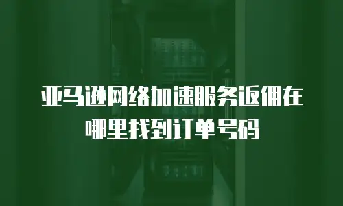 亚马逊网络加速服务返佣在哪里找到订单号码