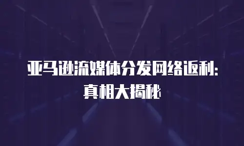 亚马逊流媒体分发网络返利：真相大揭秘