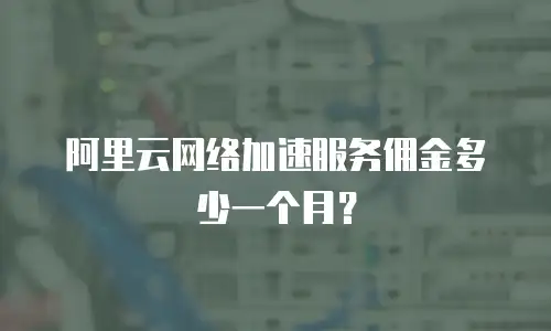 阿里云网络加速服务佣金多少一个月？