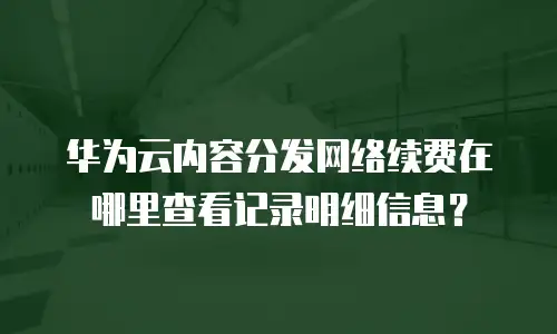 华为云内容分发网络续费在哪里查看记录明细信息？