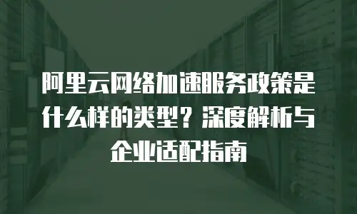 阿里云网络加速服务政策是什么样的类型？深度解析与企业适配指南