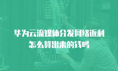 华为云流媒体分发网络返利怎么算出来的钱吗