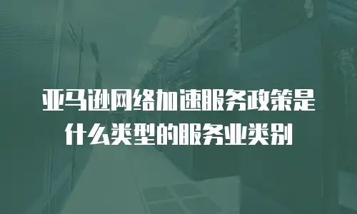 亚马逊网络加速服务政策是什么类型的服务业类别