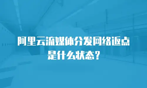 阿里云流媒体分发网络返点是什么状态？