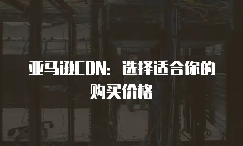 亚马逊CDN：选择适合你的购买价格