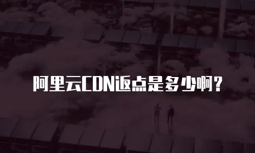 阿里云CDN返点是多少啊？