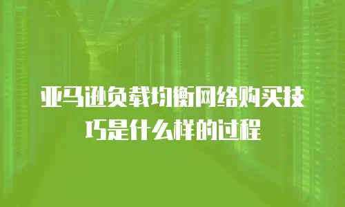 亚马逊负载均衡网络购买技巧是什么样的过程