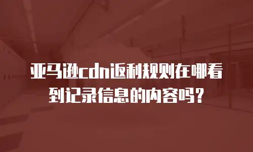 亚马逊cdn返利规则在哪看到记录信息的内容吗？
